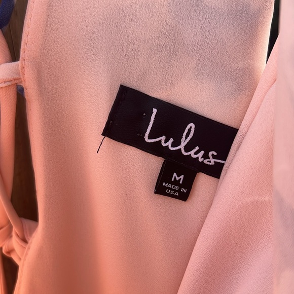 Lulu’s Garden Walk Blush Pink Lace Up Skater Mini Dress - Picture 8 of 8